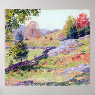 Affiche Willard Leroy Metcalf Hillside Pastures Septembre