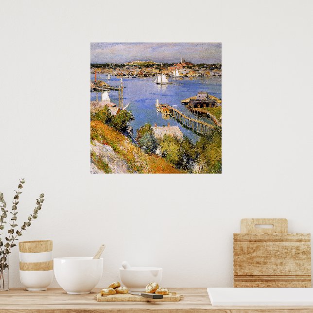 Affiche Willard Metcalf, Port de Gloucester, Soleil (Cuisine)