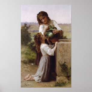Affiche William-Adolphe Bouguereau-à la fontaine