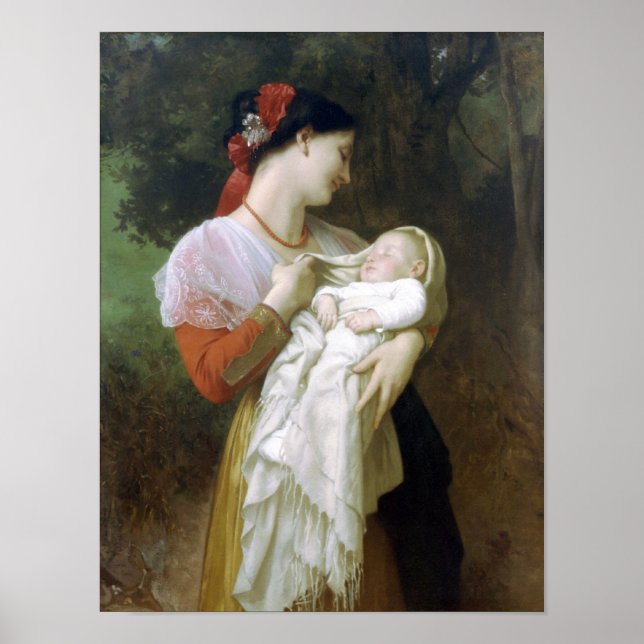Affiche William-Adolphe Bouguereau-Amiration maternelle (Devant)