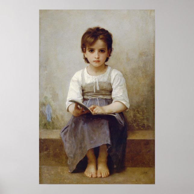 Affiche William-Adolphe Bouguereau - La leçon difficile (Devant)