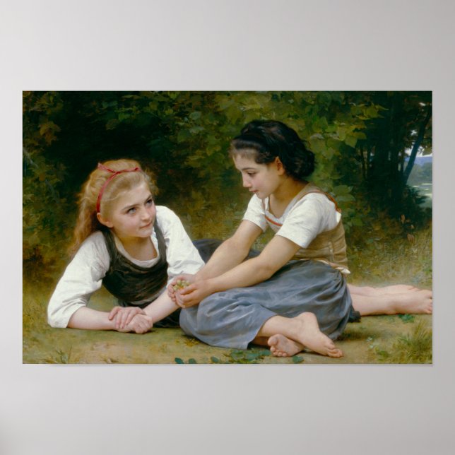 Affiche William-Adolphe Bouguereau - Les cueilleurs de noi (Devant)