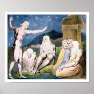 Affiche William Blake - colère d'Elihu [le travail]