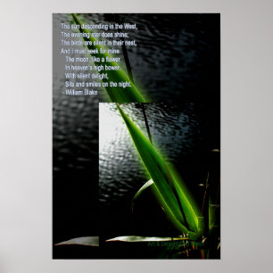 Affiche William Blake "plaisir silencieux" poème citation