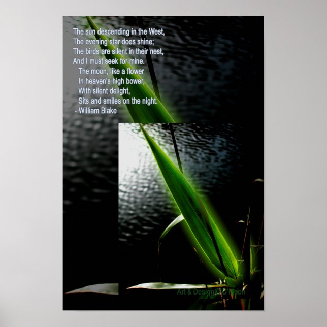 Affiche William Blake "plaisir silencieux" poème citation (Devant)