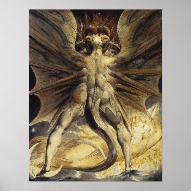 Affiche William Blake - The Great Red Dragon and the Woman (Devant)