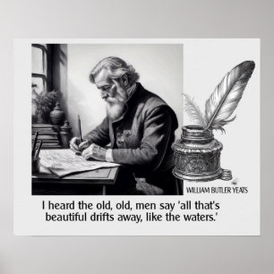 Affiche William Butler Yeats Beauté Citation