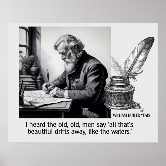 Affiche William Butler Yeats Beauté Citation (Devant)