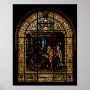 Affiche William Caxton montre son premier livre imprimé