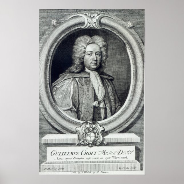 Affiche William Croft, gravé par George Vertue (Devant)