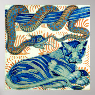 Affiche William De Morgan Le Tigre Et Le Serpent