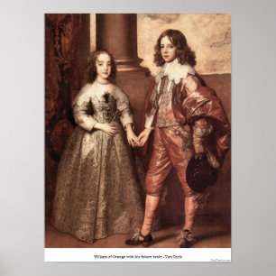 Affiche William d'Orange avec sa future épouse - Van Dyck
