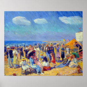 Affiche William Glackens Crowd au bord de mer
