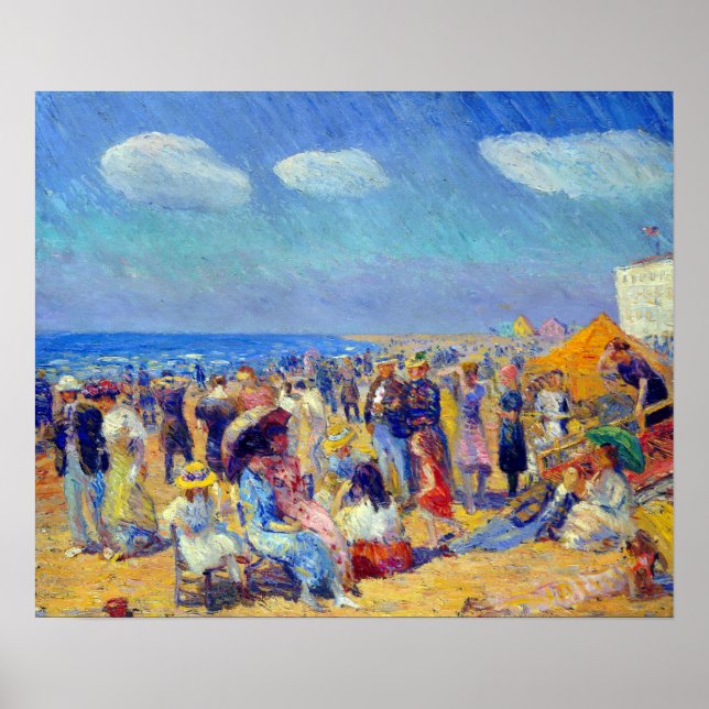 Affiche William Glackens Crowd au bord de mer (Devant)