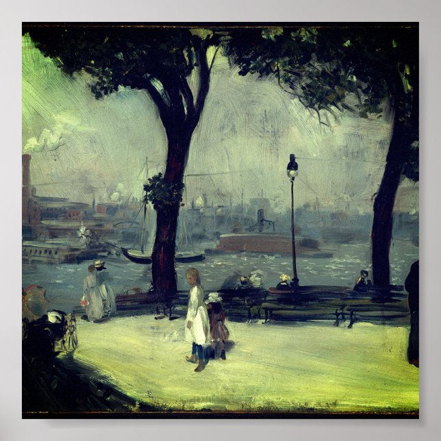Affiche William Glackens - East River Park (vers 1902) (Devant)