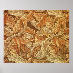 Affiche William Morris Acanthus Brun Feuilles d'Automne