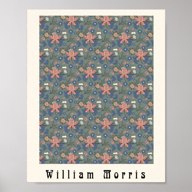 Affiche William Morris Art nouveau design floral vert (Devant)