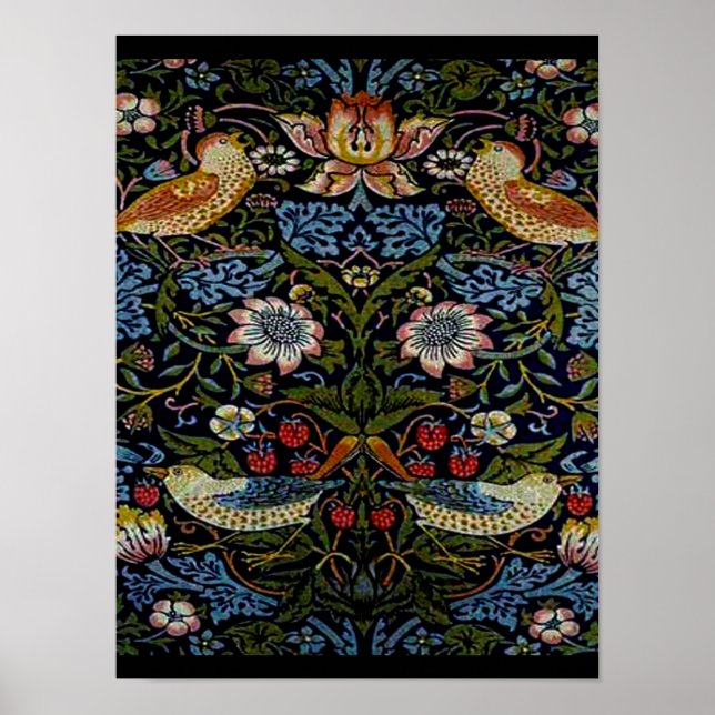 Affiche William Morris beautiful pattern, art nouveau, vin (Devant)