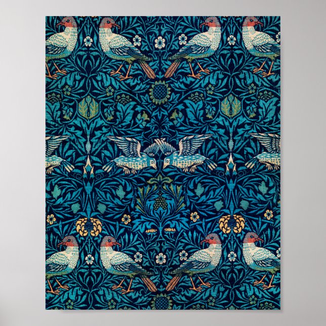 Affiche William Morris Birds Art Nouveau Floral Pattern (Devant)