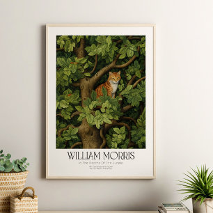 Affiche William Morris Chat Vintage dans la jungle