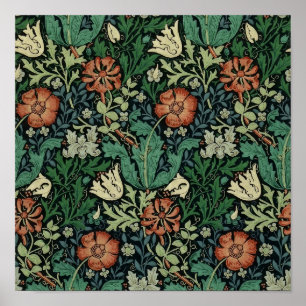 Affiche William Morris Compton Floral Art