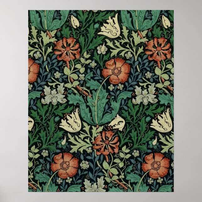 Affiche William Morris Compton Floral Art (Devant)