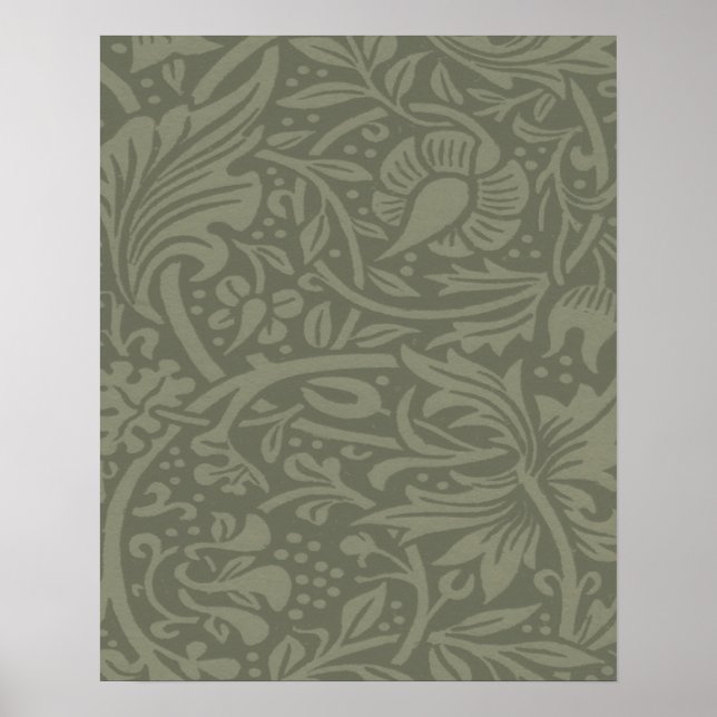 Affiche William Morris Daffodil Floral Wallpaper Motif (Devant)