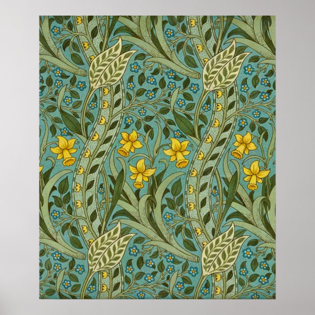 Affiche William Morris Daffodil Motif Floral Classique (Devant)
