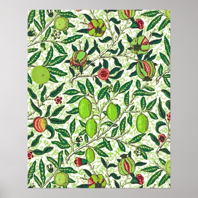 Affiche William Morris Exotic Fruit, Limes and  Peaches  (Devant)