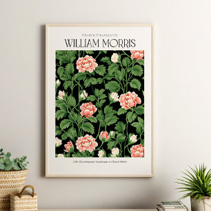 Affiche William Morris Fleurs sauvages roses Vintages