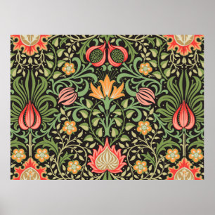 Affiche William Morris Floral Antique Persan