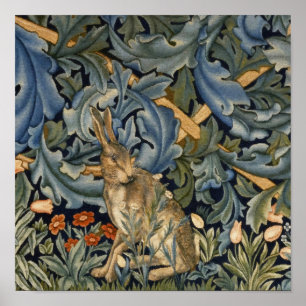 Affiche William Morris Forest Rabbit Floral Art