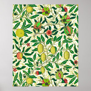 Affiche William Morris Fruits exotiques, citrons et pêches