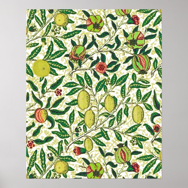 Affiche William Morris Fruits exotiques, citrons et pêches (Devant)