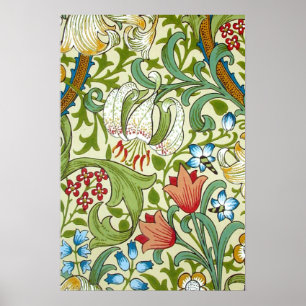 Affiche William Morris Garden Papier peint Lily