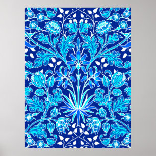 Affiche William Morris Hyacinth Imprimer, Navy et Cobalt B