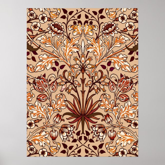 Affiche William Morris Hyacinth Print, Brown et Beige (Devant)