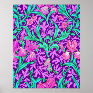 Affiche William Morris Irises, Améthyste Violet
