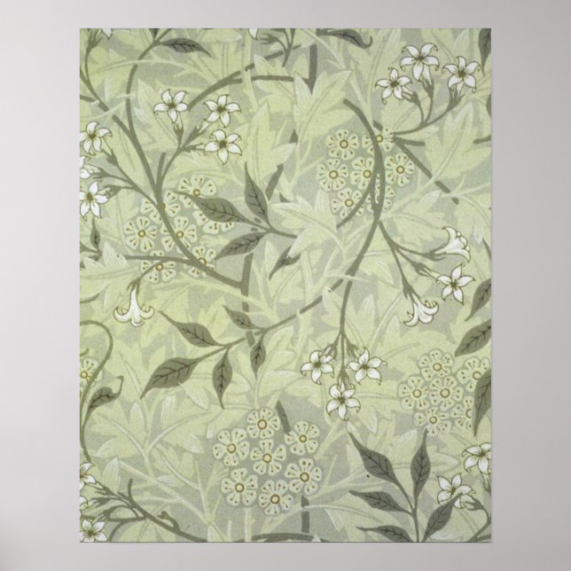 Affiche William Morris Jasmine Botanique Antique Vintage (Devant)