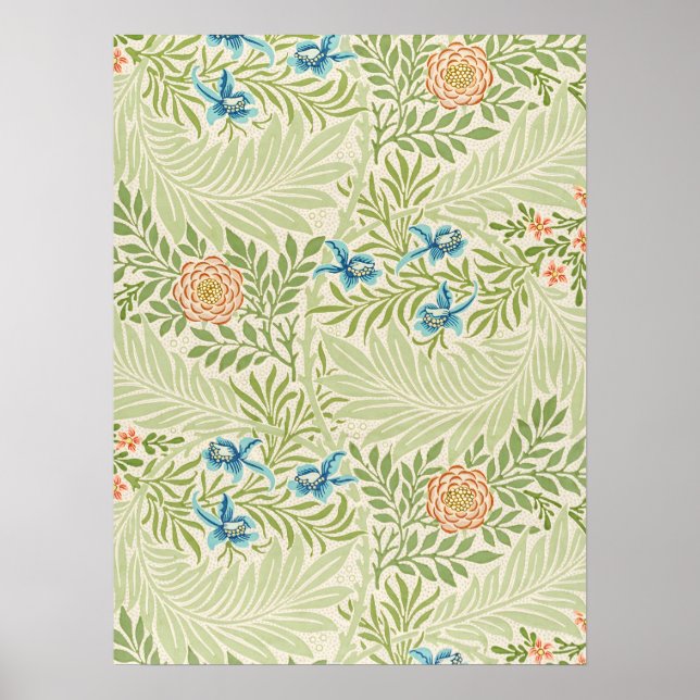 Affiche William Morris Larkspur Motif floral (Devant)