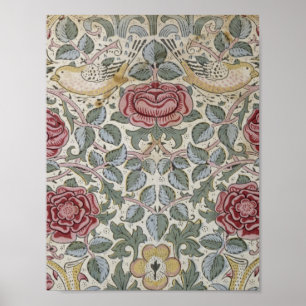 Affiche William Morris - le motif de rose