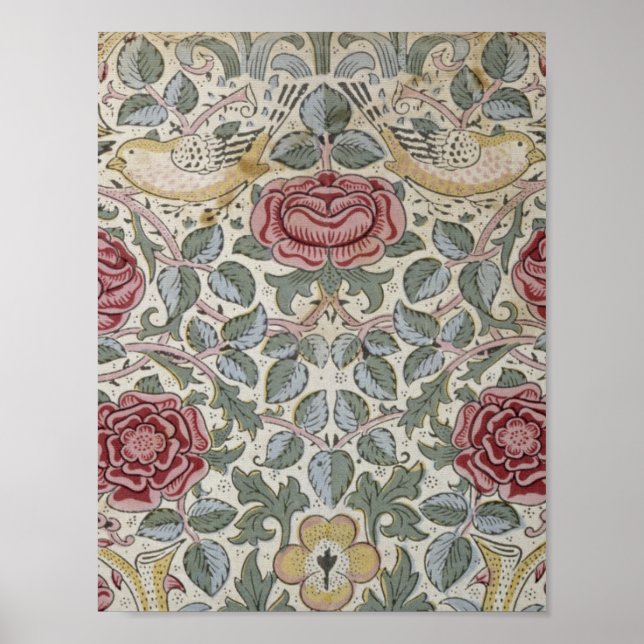 Affiche William Morris - Le Motif Rose (Devant)
