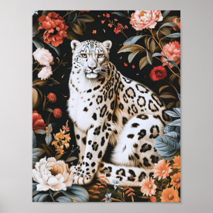 Affiche William Morris Leopard Blanc Avec Floral