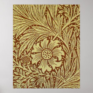 Affiche William Morris Marigold Motif de fleurs antiques