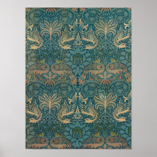 Affiche William Morris Peacock et Dragon Textile Design