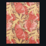Affiche William Morris Poppies Floral Art<br><div class="desc">Poppies Floral Art Nouveau Pattern Watercolor Painting inspired by William Morris.</div>