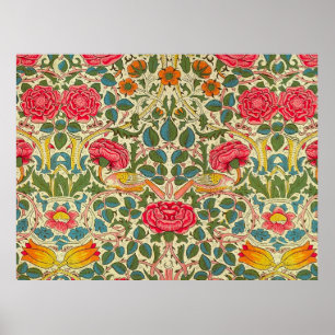 Affiche William Morris Rose Floral Chintz Rose
