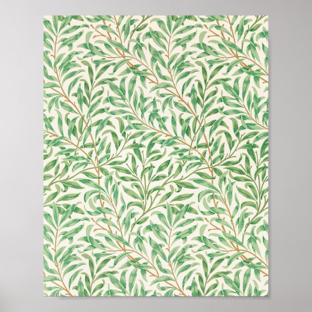 Affiche William Morris. Saumon. Verdure vintage (Devant)