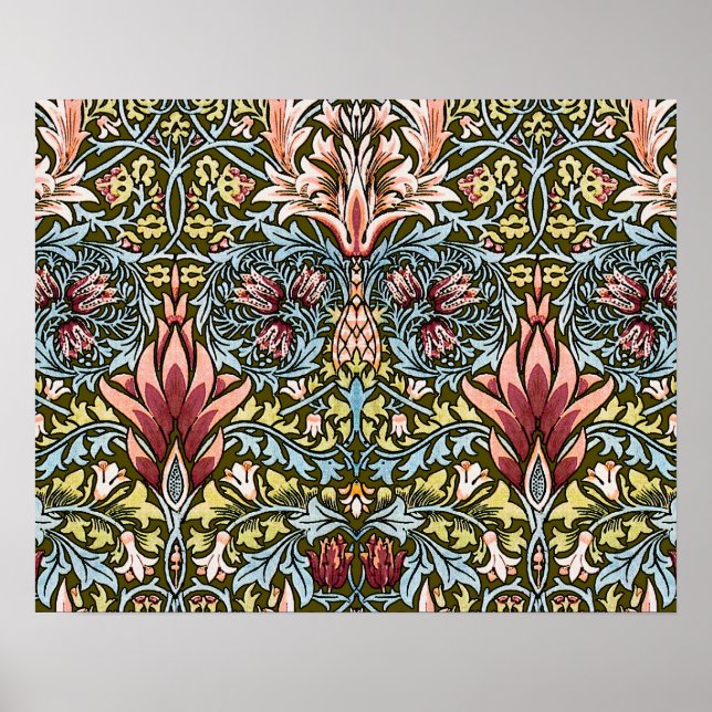 Affiche William Morris Snakeshead Floral Pattern (Devant)