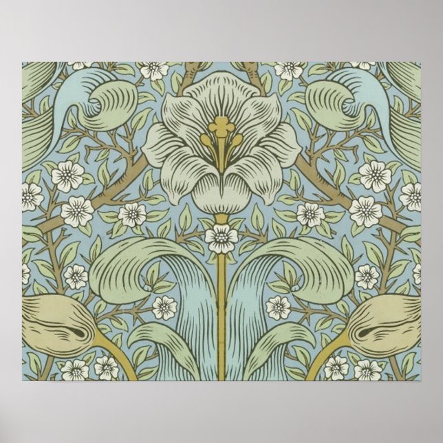 Affiche William Morris Spring Thicket : Floral antique (Devant)